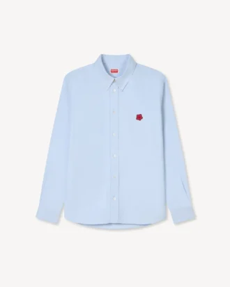 ‘Boke Flower’ Nakışlı Pamuklu Oxford Casual Gömlek