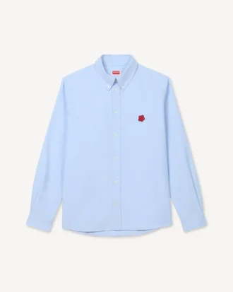 ‘Boke Flower’ Nakışlı Pamuklu Oxford Casual Gömlek
