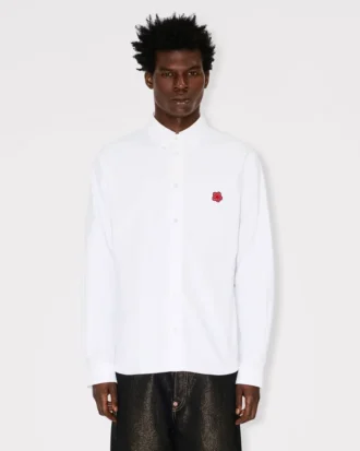 ‘Boke Flower’ Nakışlı Pamuklu Oxford Casual Gömlek