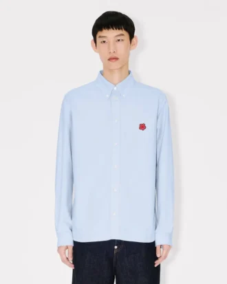‘Boke Flower’ Nakışlı Pamuklu Oxford Casual Gömlek