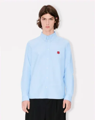‘Boke Flower’ Nakışlı Pamuklu Oxford Casual Gömlek