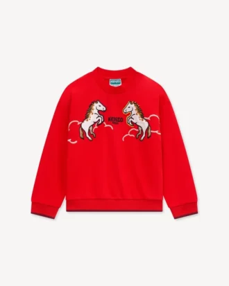 Fransız havlu kumaştan ‘Lunar New Year’ işlemeli sweatshirt