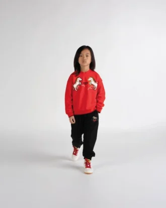 Fransız havlu kumaştan ‘Lunar New Year’ işlemeli sweatshirt