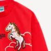 Fransız havlu kumaştan ‘Lunar New Year’ işlemeli sweatshirt