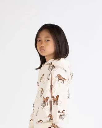 Fransız havlu kumaştan ‘Lunar New Year’ Oversized Kapüşonlu Sweatshirt