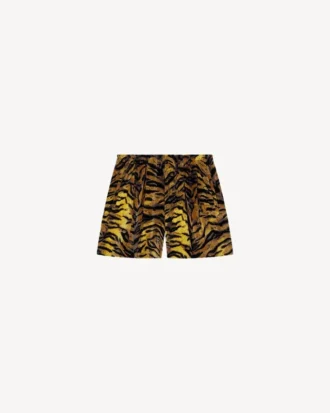 Kadife Jakarlı ‘Kenzo Tiger’ Eşofman Şortu