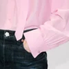 Karışık İpek Oversize Fiyonklu Gömlek