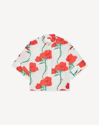 Kenzo Archive Rose’ Pamuklu Poplin Kısa Kollu Gömlek