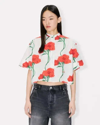 Kenzo Archive Rose’ Pamuklu Poplin Kısa Kollu Gömlek
