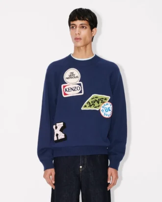 Kenzo Badges’ Pamuklu Yün Nakışlı Kazak