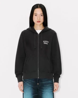 Kenzo Boke Heart’ Pamuklu Nakışlı Fermuarlı Kapüşonlu Sweatshirt