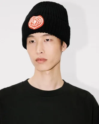 Kenzo Boke Heart’ Yün ve Pamuklu Nakışlı Bere