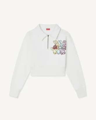 Kenzo Cartoon’ Nakışlı Pamuklu Kısa Polo Sweatshirt