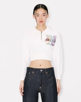 Kenzo Cartoon’ Nakışlı Pamuklu Kısa Polo Sweatshirt