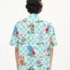 Kenzo Cartoon’ Pamuklu Seersucker Hawaii Kısa Kollu Gömlek