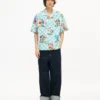 Kenzo Cartoon’ Pamuklu Seersucker Hawaii Kısa Kollu Gömlek