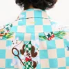 Kenzo Cartoon’ Pamuklu Seersucker Hawaii Kısa Kollu Gömlek
