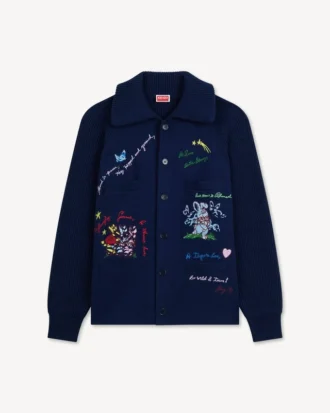 Kenzo Cartoon’ Yün Pamuklu Süslemeli Hırka