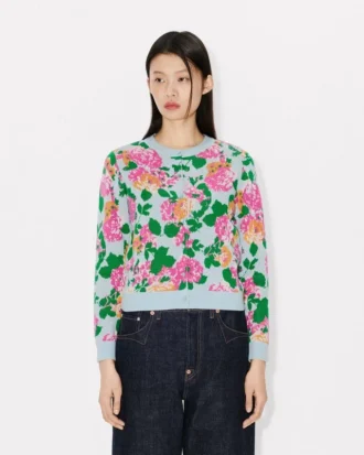 Kenzo Floral Süslemeli Pamuk Yün Hırka