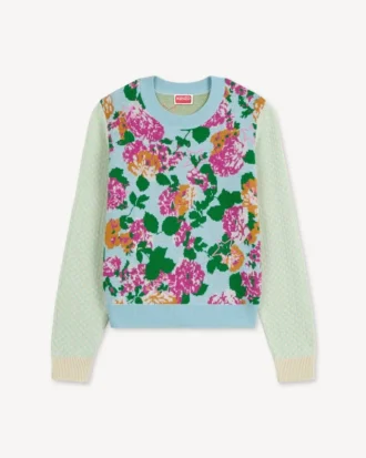 Kenzo Floral’ Süslemeli Pamuk Yün Kazak