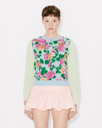 Kenzo Floral’ Süslemeli Pamuk Yün Kazak