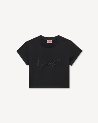 Kenzo Signature’ Nakışlı Pamuklu Kısa Gömlek