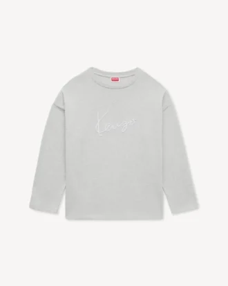 Kenzo Signature’ Nakışlı Pamuklu Uzun Kollu Gömlek