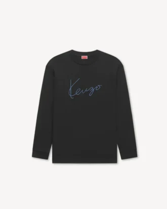 Kenzo Signature’ Nakışlı Pamuklu Uzun Kollu Gömlek