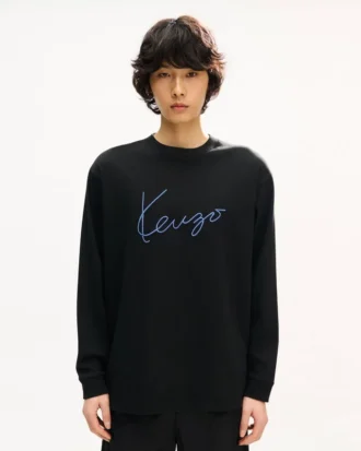Kenzo Signature’ Nakışlı Pamuklu Uzun Kollu Gömlek