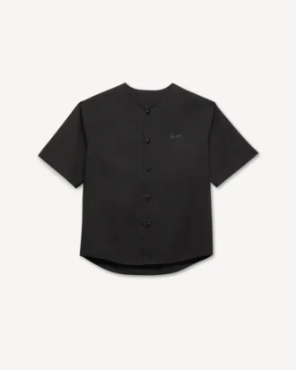 Kenzo Signature’ Pamuklu Poplin Kısa Kollu Beyzbol Gömleği