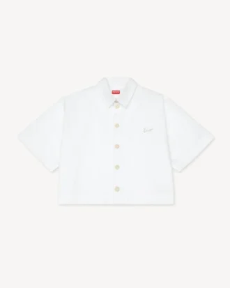 Kenzo Signature’ Pamuklu Poplin Kısa Kollu Gömlek