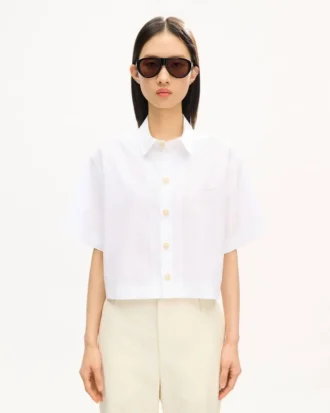 Kenzo Signature’ Pamuklu Poplin Kısa Kollu Gömlek