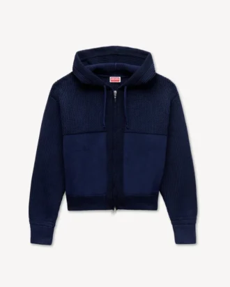 Kenzo Signature’ Pamuklu Yün Örgü Fermuarlı Kapüşonlu Sweatshirt
