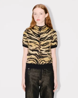 Kenzo Tiger’ Karışık Pamuk Yün Mock Neck Üst