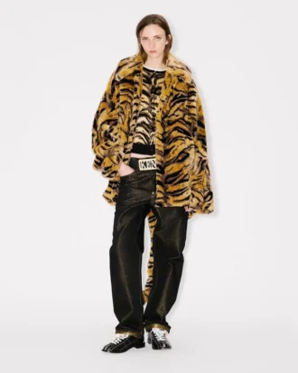Kenzo Tiger’ Suni Kürk Oversized Paltosu