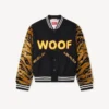Kenzo Tiger’ Unisex Baskılı Varsity Ceket, Saf Yün