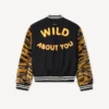 Kenzo Tiger’ Unisex Baskılı Varsity Ceket, Saf Yün