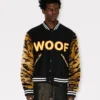 Kenzo Tiger’ Unisex Baskılı Varsity Ceket, Saf Yün