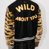 Kenzo Tiger’ Unisex Baskılı Varsity Ceket, Saf Yün