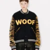 Kenzo Tiger’ Unisex Baskılı Varsity Ceket, Saf Yün