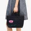Kenzo Tulip’ Denim Benzeri Twill Küçük Tote Çanta