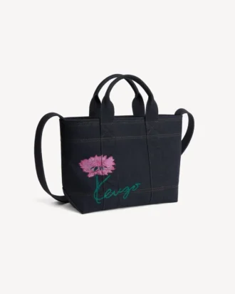 Kenzo Tulip’ Denim Benzeri Twill Küçük Tote Çanta