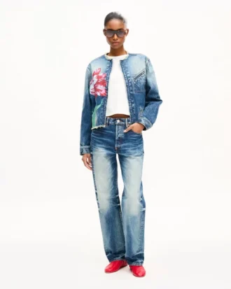 Kenzo Tulip Düz Pantolon Japon Deniminden