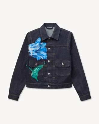 Kenzo Tulip’ Japon Deniminden Slim Plise Trucker Ceket