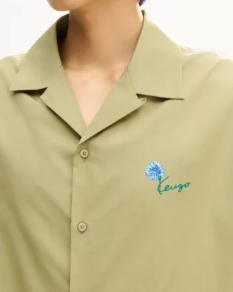 Kenzo Tulip’ Pamuklu Poplin Hawaii Kısa Kollu Gömlek