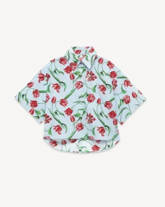 Kenzo Tulip’ Pamuklu Poplin Kısa Kollu Gömlek