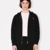 Pamuklu ‘Boke Flower’ Nakışlı Fermuarlı Kapüşonlu Sweatshirt