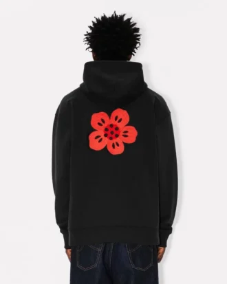 Pamuklu ‘Boke Flower’ Nakışlı Oversize Kapüşonlu Sweatshirt