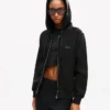 Pamuklu ‘Kenzo Signature’ Nakışlı Fermuarlı Kapüşonlu Sweatshirt