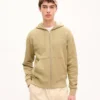 Pamuklu ‘Kenzo Signature’ Nakışlı Fermuarlı Kapüşonlu Sweatshirt